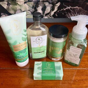 NEW 5-Pc Aromatherapy Eucalyptus+Spearmint Stress Relief Set Bath & Body Works
